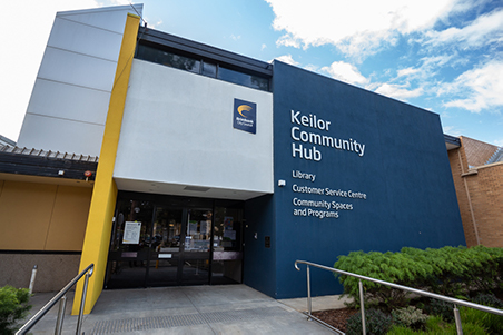 Entrance to Keilor Community Hub including Library