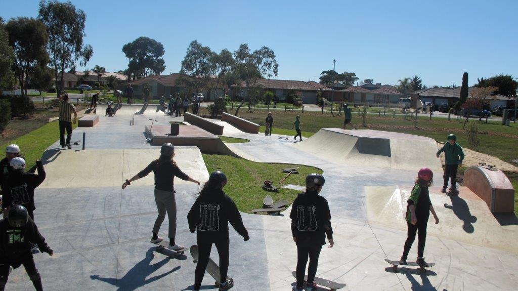 Youths enjoying skate park