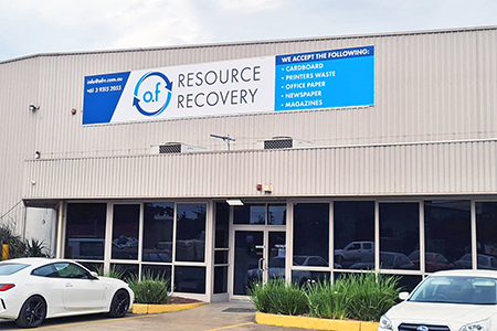 Front of the offices of O F Resource Recovery